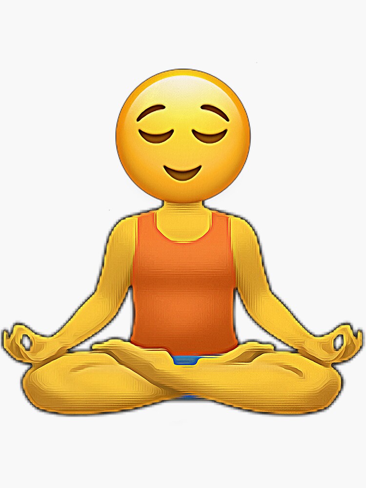 Meditation Emoji Sticker For Sale By Marjard Redbubble