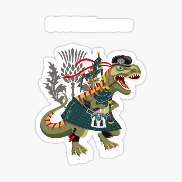 Clanosaurus Rex DOUGLASsaurus rex Douglas Family Tartan Sticker