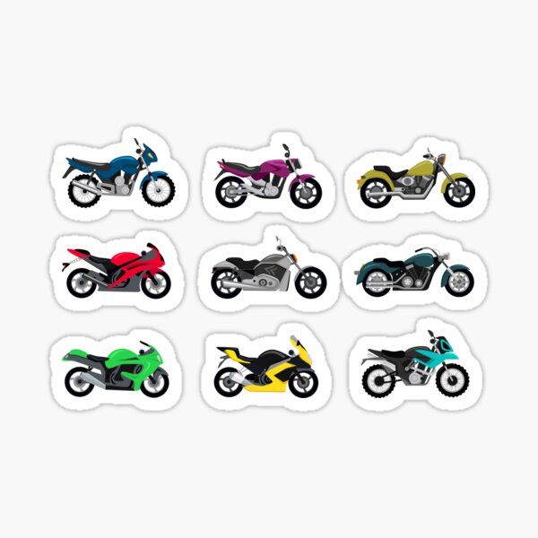 "Bikes cartoons" Sticker for Sale by Redbubble