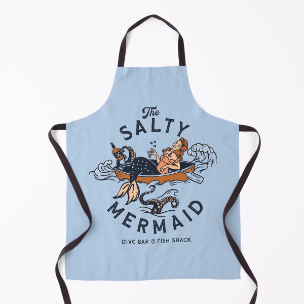 Item preview, "The Salty Mermaid Dive Bar & Fish Shack" Cool Retro Mermaid Travel Design designed and sold by The Whiskey Ginger Design Shop.