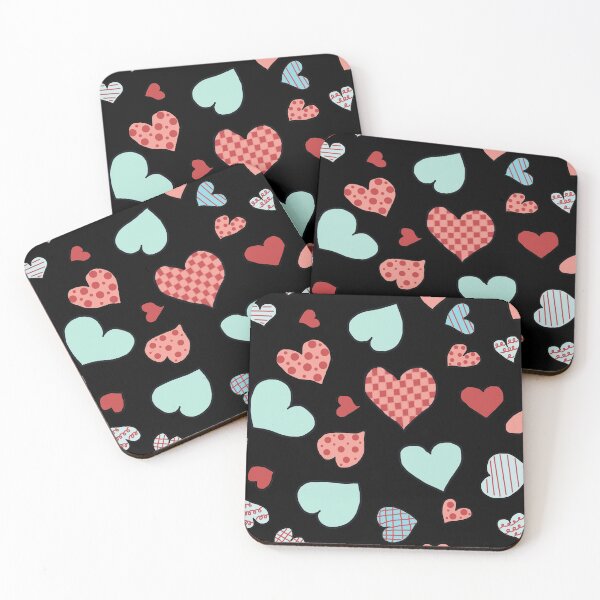 Item preview, Hearts Abound-Black designed and sold by RepeatCandy.
