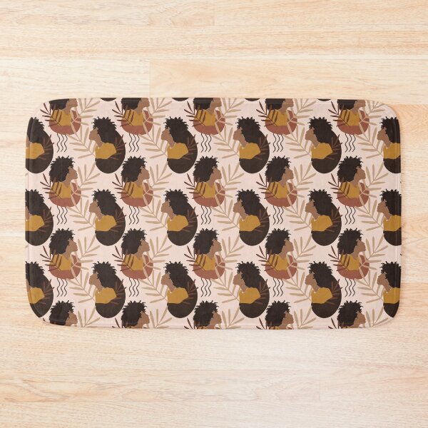 Item preview, Afro woman with abstract Geometrical leafs Earth Ton  designed and sold by MutchiDesign.