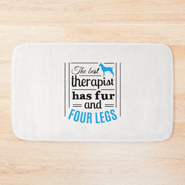 Item preview, The Best Therapist Has Fur and Four Legs - Trendy quote typographical Black + Blue designed and sold by WearWolfDesigns.