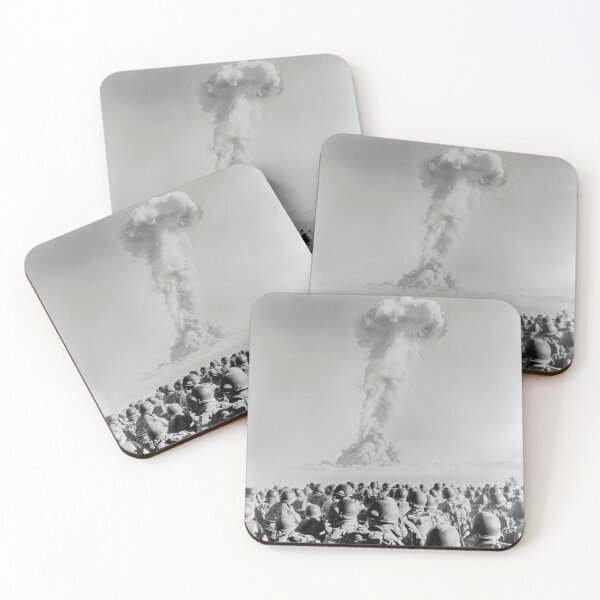 Item preview, Soldiers Watching Mushroom Cloud Of Atomic Bomb Test - 1951 designed and sold by warishellstore.