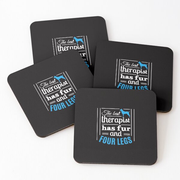 Item preview, The Best Therapist Has Fur and Four Legs - Trendy quote typographical White + Blue designed and sold by WearWolfDesigns.