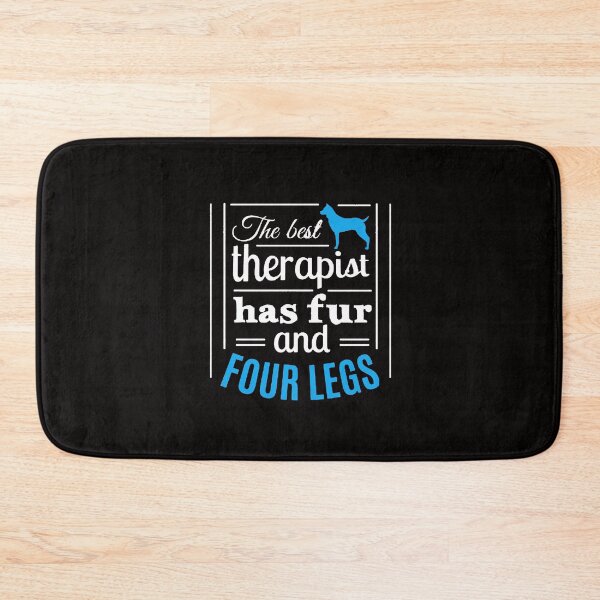 Item preview, The Best Therapist Has Fur and Four Legs - Trendy quote typographical White + Blue designed and sold by WearWolfDesigns.
