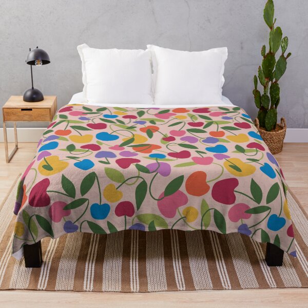 Artikelvorschau, "Regenbogenkirschen" Bunter grafischer Regenbogen-Kirschfrucht-Designerdruck entworfen und verkauft von victoriabdesign.