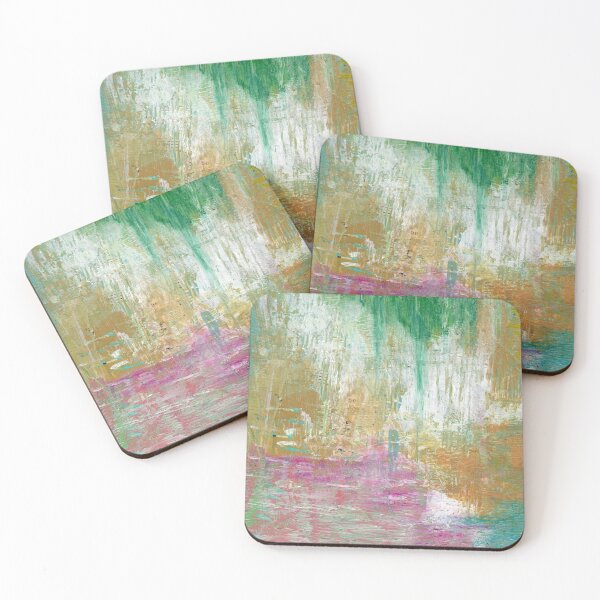 Item preview, Green Ochre Pink Sonata Abstract designed and sold by Cindy Smith.