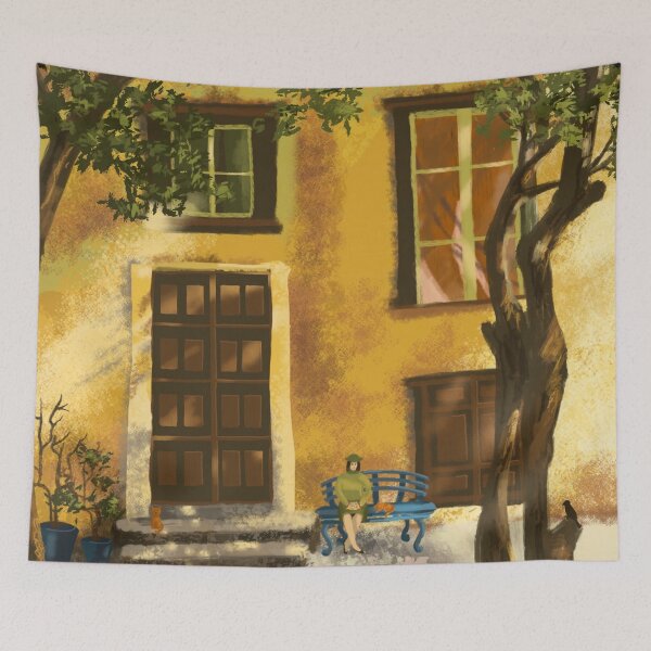 Item preview, Old Yellow Building Courtyard  designed and sold by JakoRila.