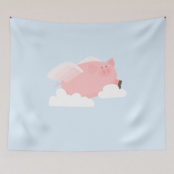 Item preview, Flying Pig with Cloud designed and sold by PepAndGrace.