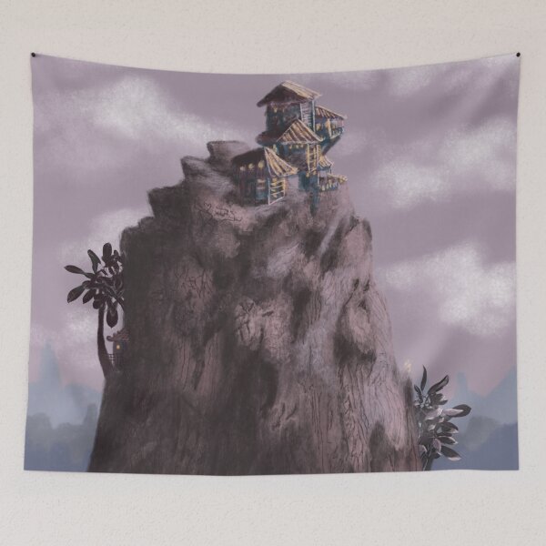 Item preview, Mystic Mountain with an old village on the top designed and sold by JakoRila.