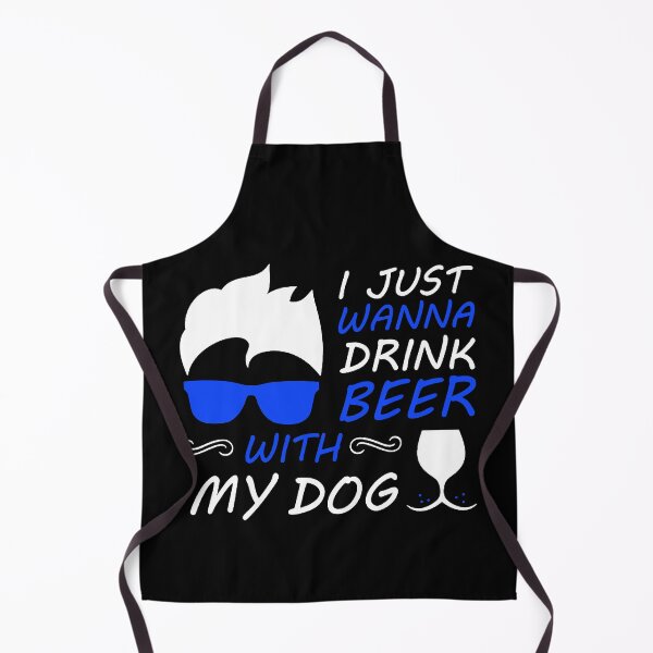Item preview, Copy of I Just Want To Drink Beer With My Dog - Trendy quote typographical White + Blue designed and sold by WearWolfDesigns.