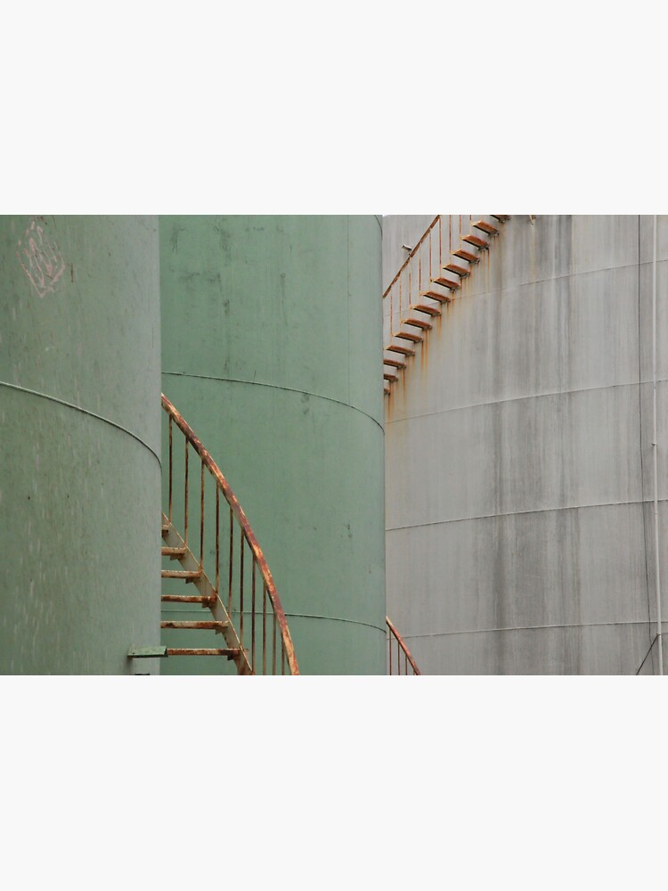 Thumbnail 3 of 3, Sticker, Turquoise Trio - Abandoned Industrial Oil Refinery in Toronto, Canada designed and sold by StephVonAwesome.