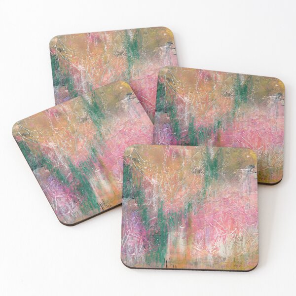 Item preview, Water Garden Green Pink Abstract designed and sold by Cindy Smith.