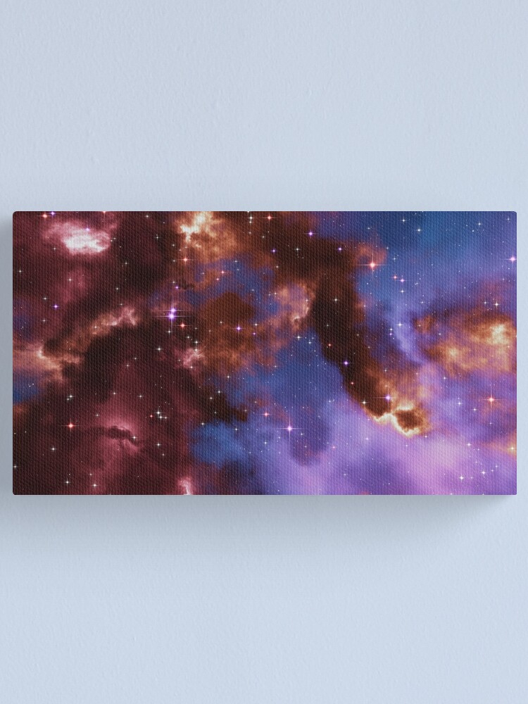 Alternate view of Fantasy nebula cosmos sky in space with stars (Red/Blue/Purple) Canvas Print