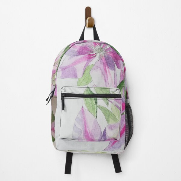 Item preview, Pink clematis watercolor flowers painting designed and sold by esvb.