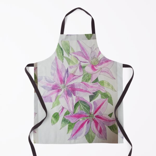 Item preview, Pink clematis watercolor flowers painting designed and sold by esvb.