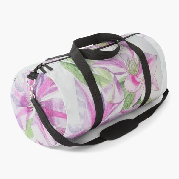 Item preview, Pink clematis watercolor flowers painting  designed and sold by esvb.