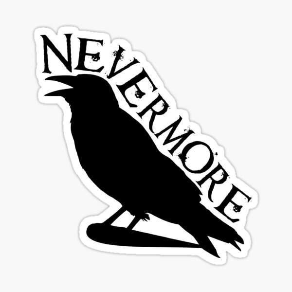 Edgar Allan Poe Raven Nevermore Poetry Sticker