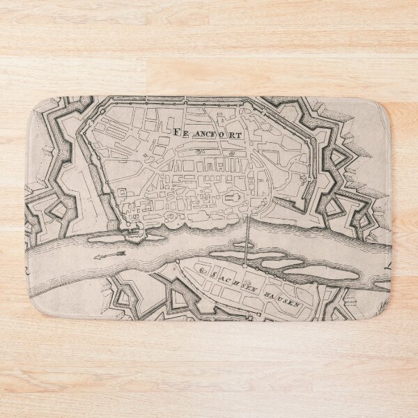 Item preview, Old Frankfurt Germany Map (1695) Vintage German Cities Atlas designed and sold by BravuraMedia.