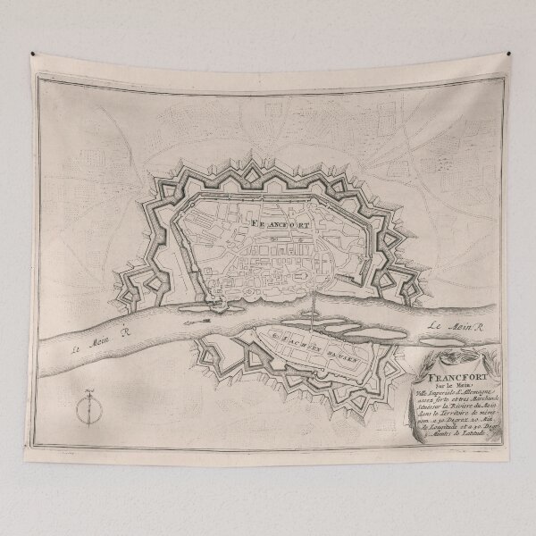 Item preview, Old Frankfurt Germany Map (1695) Vintage German Cities Atlas designed and sold by BravuraMedia.