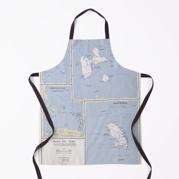 Item preview, Old French West Indies Map (1960) Vintage Guadeloupe, Martinique, St Barts, St Martins Chart designed and sold by BravuraMedia.
