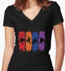TEENAGE MUTANT NINJA TURTLES Women's Fitted V-Neck T-Shirt