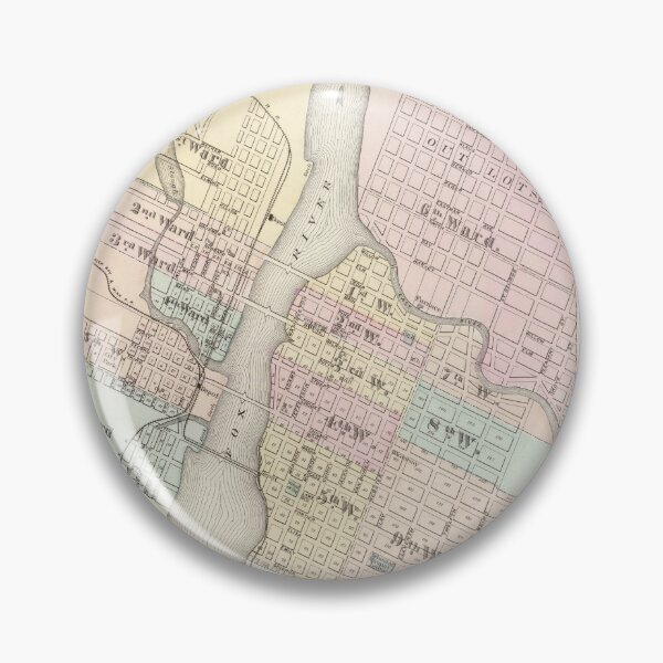 Item preview, Old Green Bay & Ft Howard WI Map (1878) Vintage Wisconsin City and Street Atlas designed and sold by BravuraMedia.