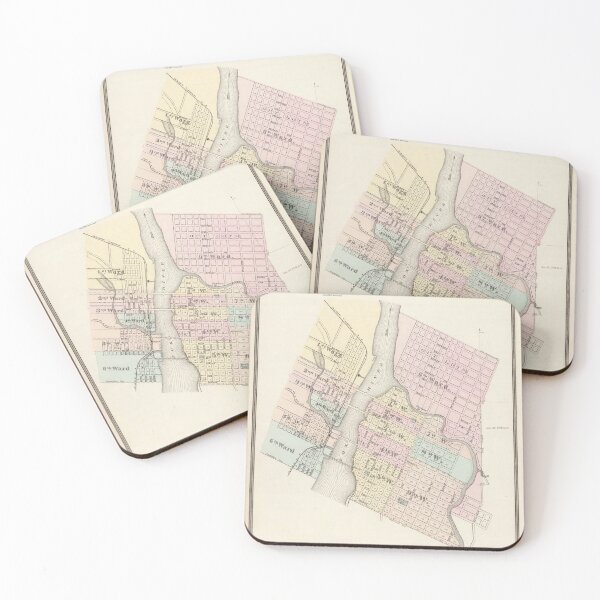 Item preview, Old Green Bay & Ft Howard WI Map (1878) Vintage Wisconsin City and Street Atlas designed and sold by BravuraMedia.