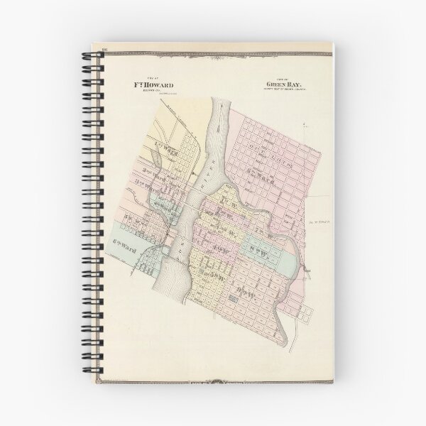 Item preview, Old Green Bay & Ft Howard WI Map (1878) Vintage Wisconsin City and Street Atlas designed and sold by BravuraMedia.