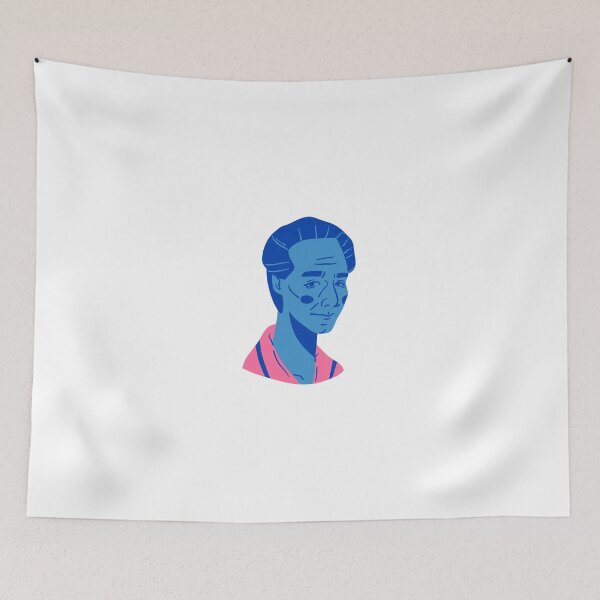 Item preview, Vibrant Blue Elderly Man Portrait designed and sold by MIDDLX.