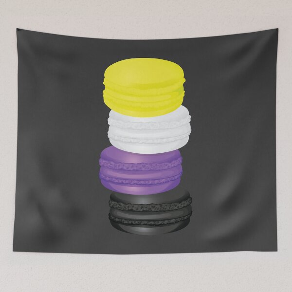 Item preview, Non Binary Pride Macaron Gift, NB NonBinary Colorful Sweet Pastel Dessert, Non Binary Enby Macaroon LGBT+ designed and sold by ArtsyloShop.