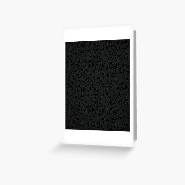 Black Paisley Greeting Card