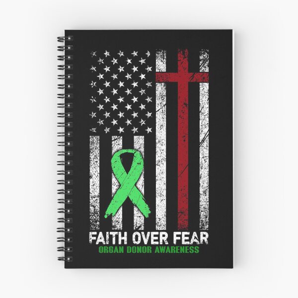 Item preview, Christian Distressed USA Flag Cross Faith Over Fears Organ Donor Awareness designed and sold by Brad-FI.