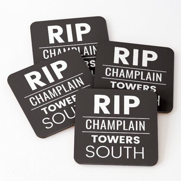 Item preview, RIP Champlain Towers South | Surfside Condo Collapse | Black and White designed and sold by NoirOwned.
