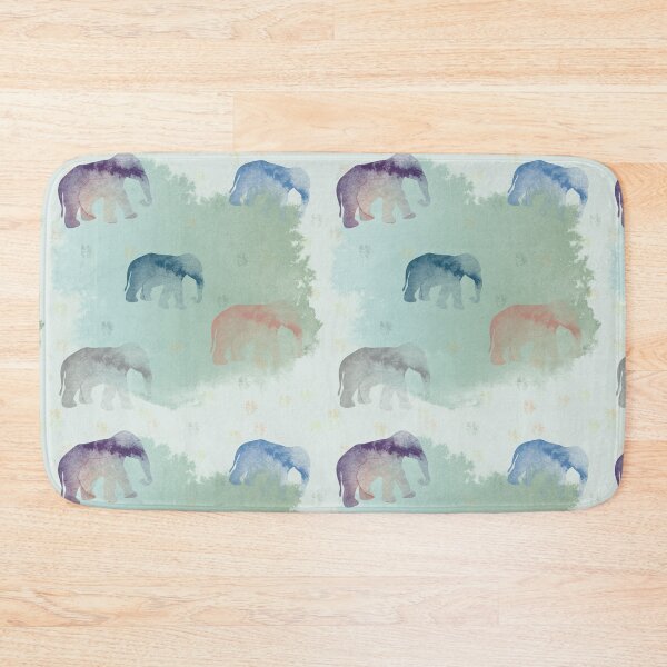 Item preview, Elephants with green watercolor texture designed and sold by Zoraida Olvera.