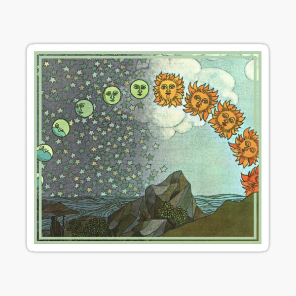 Vista previa del artículo con la obra «Día y noche - Ilustración del ciclo del sol y la luna», diseñado y vendido por elevens.
