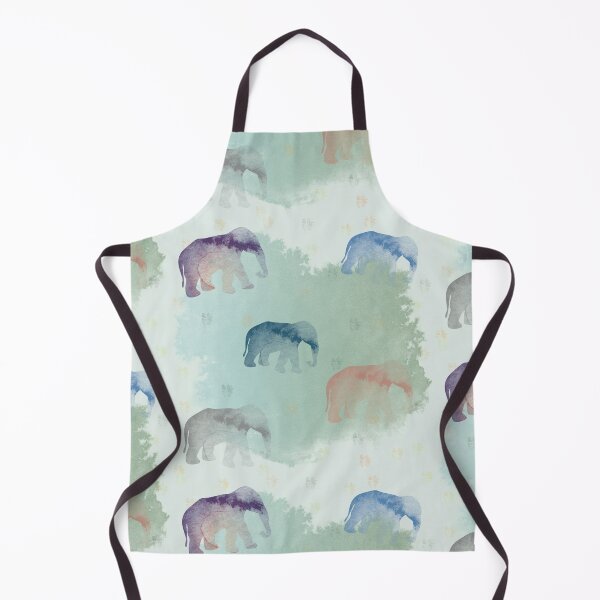 Item preview, Elephants with green watercolor texture designed and sold by Zoraida Olvera.