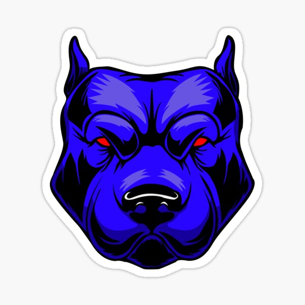 Beware Protected by Pit Bull Terrier with Attitude - Blue Nose  SLAP-STICKZ(TM) Automotive Car Window Locker Bumper Sticker