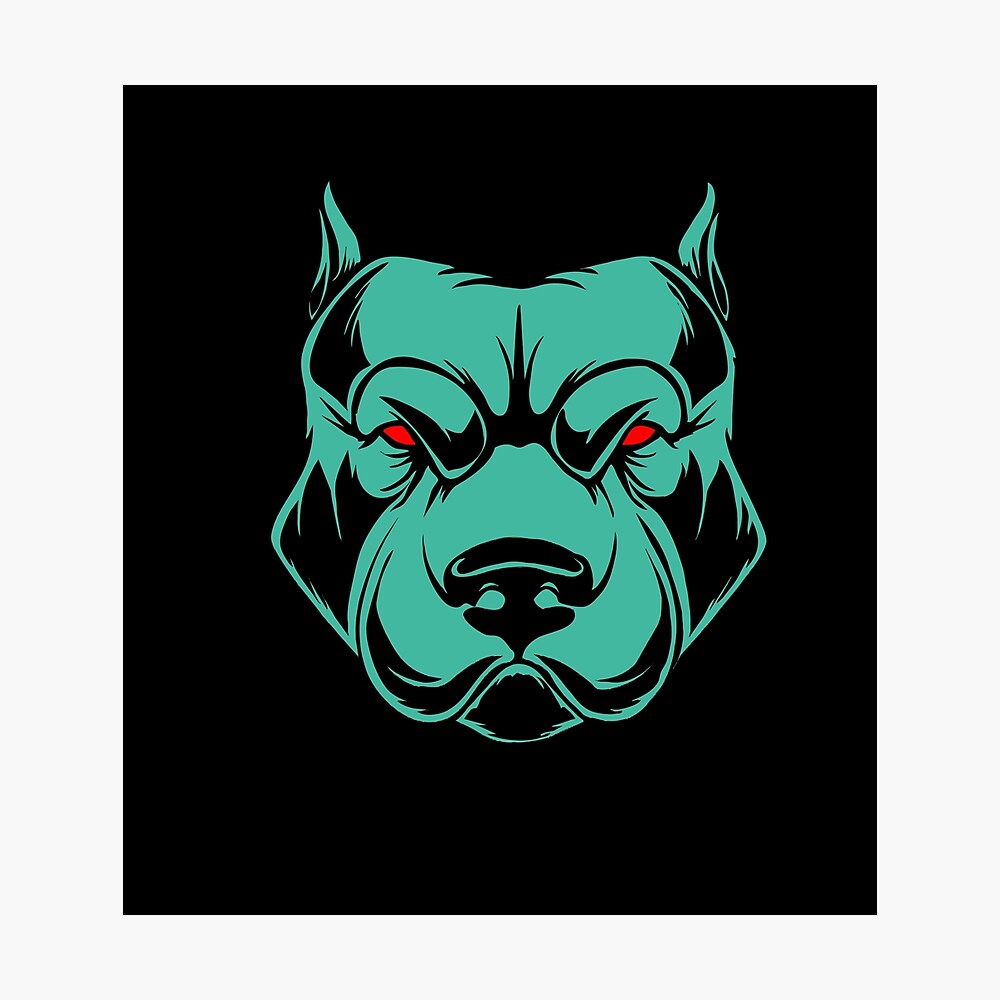Angry Mad Pitbull American Bully Dangerous Dog Breed Poster For Sale By
