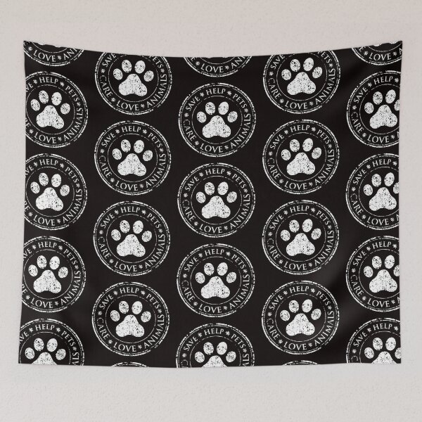 Item preview, Dog Paw Sign Icon Pets Symbol Dirty Textured Whie designed and sold by WearWolfDesigns.