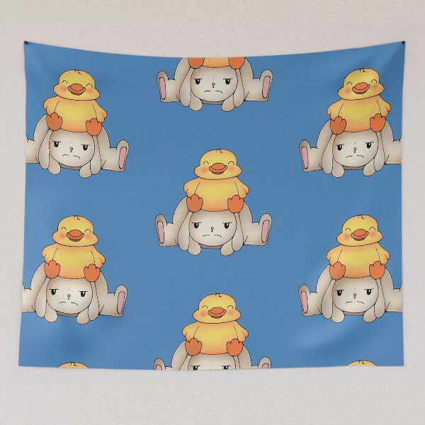 Item preview, cute bunny rabbit and duck friends designed and sold by introvertcafe.