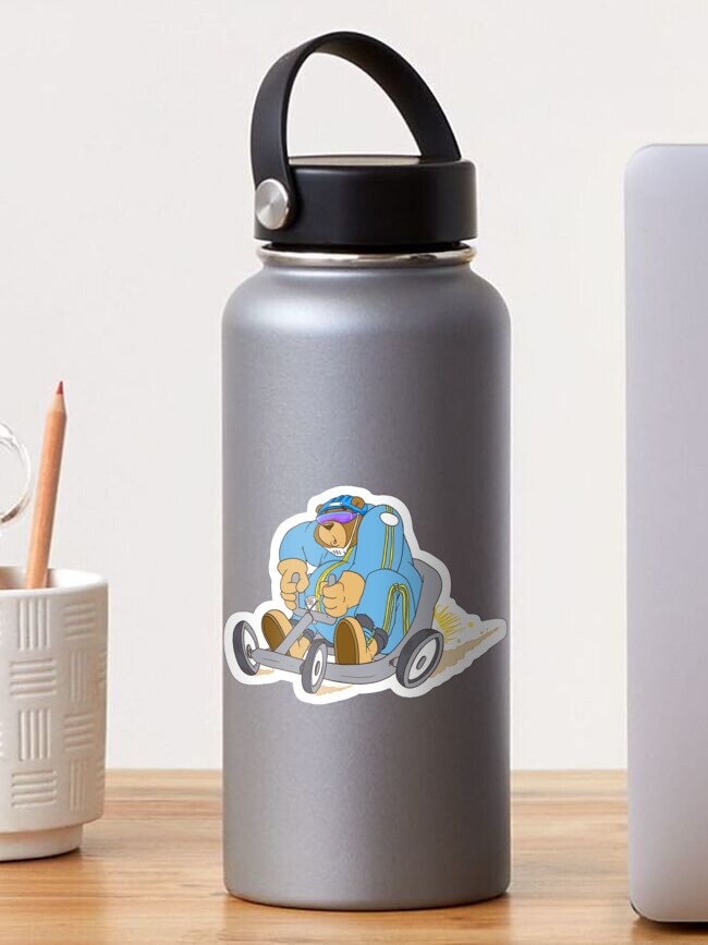 Thumbnail 1 of 3, Sticker, Oso Olympico SoapBox Racing with Sparks designed and sold by CartoonCorner.