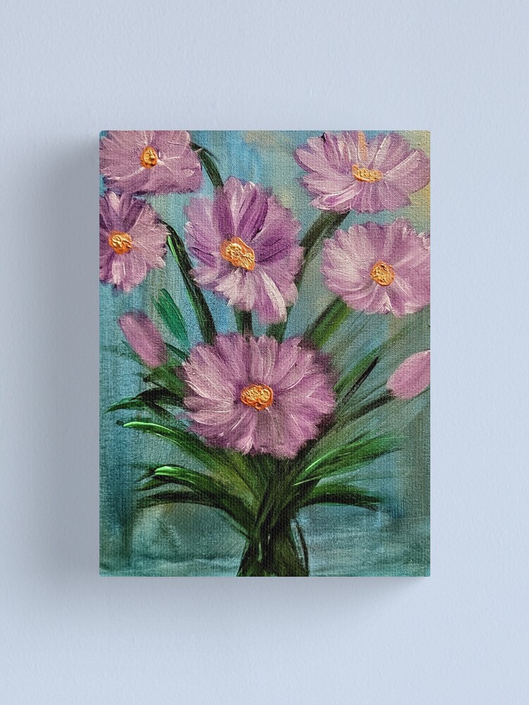 Alternate view of Some purple cosmos flowers Canvas Print