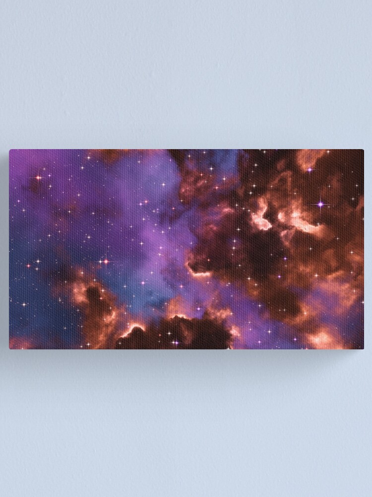 Alternate view of Fantasy nebula cosmos sky in space with stars (Red/Purple/Blue) Canvas Print