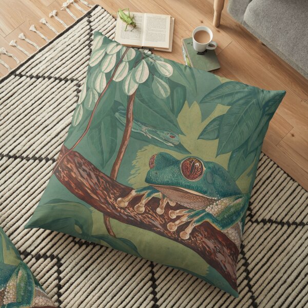 Orange-Eyed Tree Frog Floor Pillow