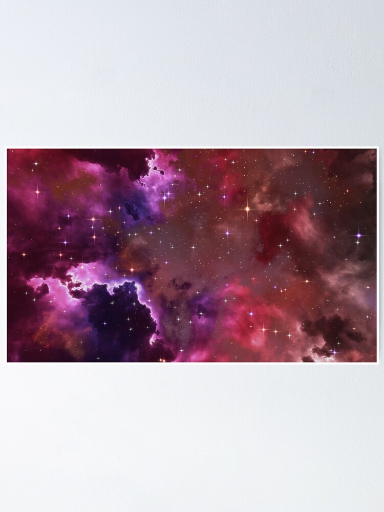 Alternate view of Fantasy nebula cosmos sky in space with stars (Purple/Pink/Magenta) Poster
