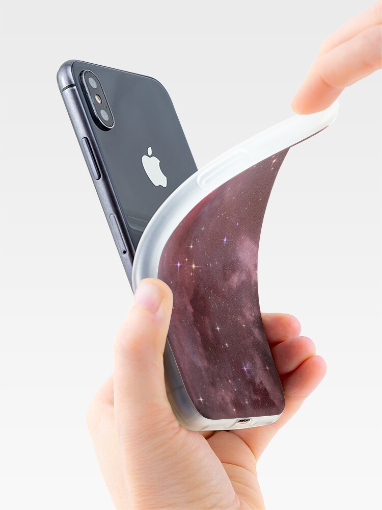 Alternate view of Fantasy nebula cosmos sky in space with stars (Purple/Pink/Magenta) iPhone Case
