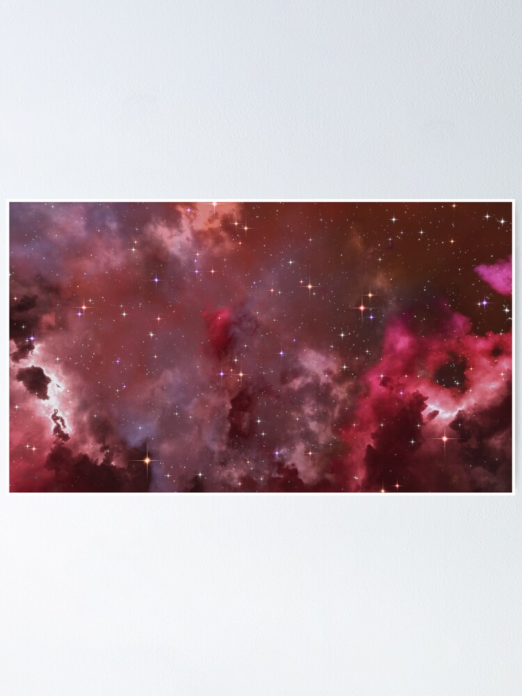 Alternate view of Fantasy nebula cosmos sky in space with stars (Purple/Pink/Magenta) Poster