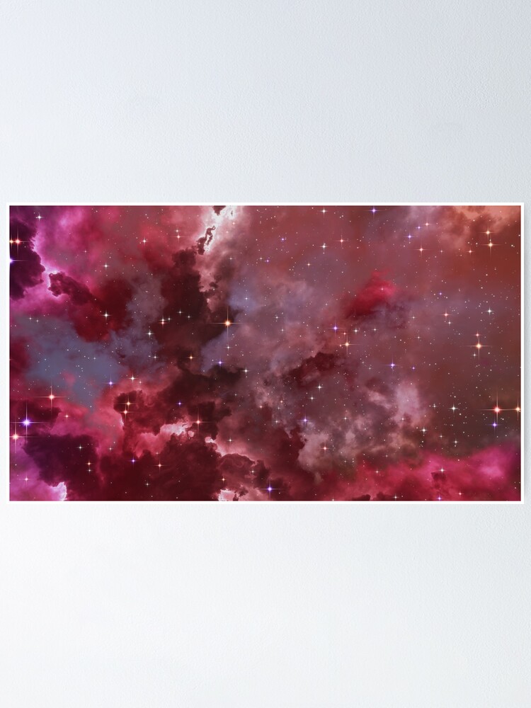 Alternate view of Fantasy nebula cosmos sky in space with stars (Purple/Pink/Magenta) Poster